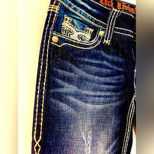 Rock Revival Madison Low Rise Str8 Cut Distressed Jeans Women’s 28/32 NWT $169